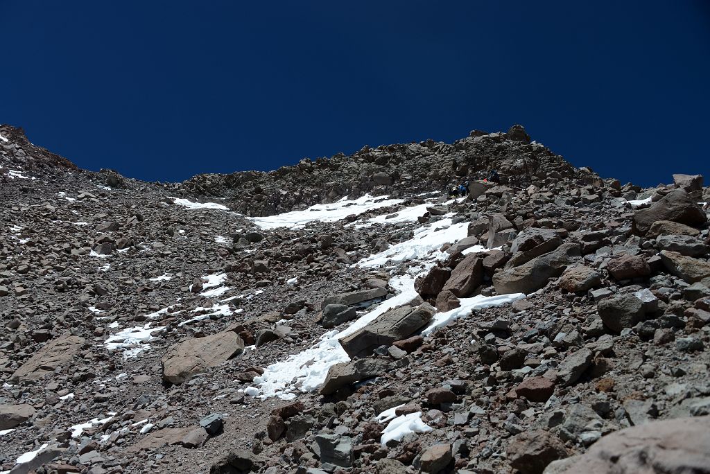 38 Climbing La Canaleta With Aconcagua Summit Out Of The Photo On The Left